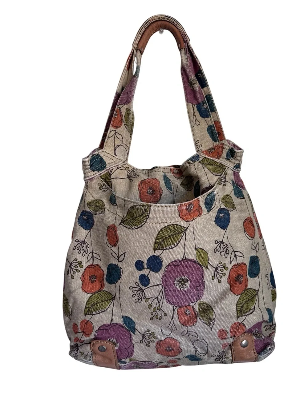 Fossil Floral Canvas Shoulder Bag
